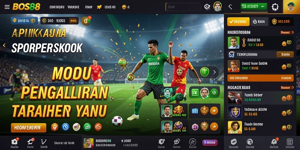 Screenshot aplikasi BOS88 menunjukkan berbagai opsi taruhan olahraga yang menarik.
