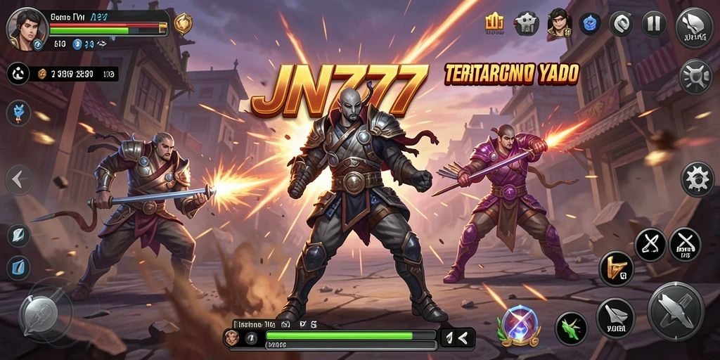 Tampilan gameplay seru dalam pertarungan yang intens.