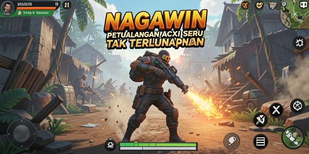 Tangkapan layar menampilkan aksi pertempuran seru dalam NAGAWIN.