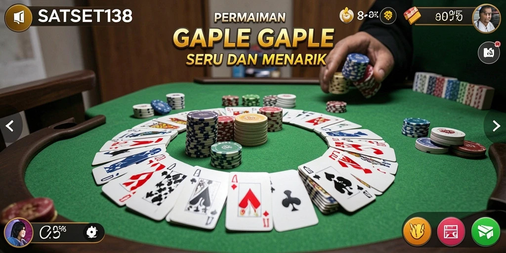 Screenshot SATSET138 menampilkan gameplay Gaple yang menarik.