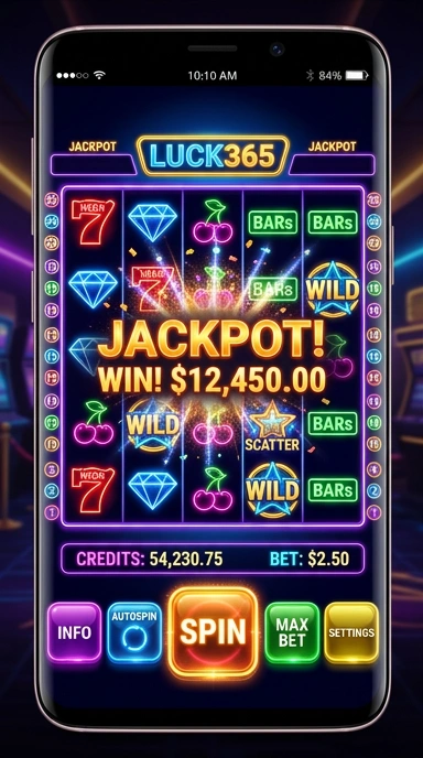 Tampilan utama aplikasi luck365 yang intuitif dan menarik.